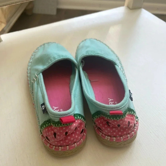 Sperrys Kids Skysail Blue with Watermelons Size 12 - Picture 3 of 8